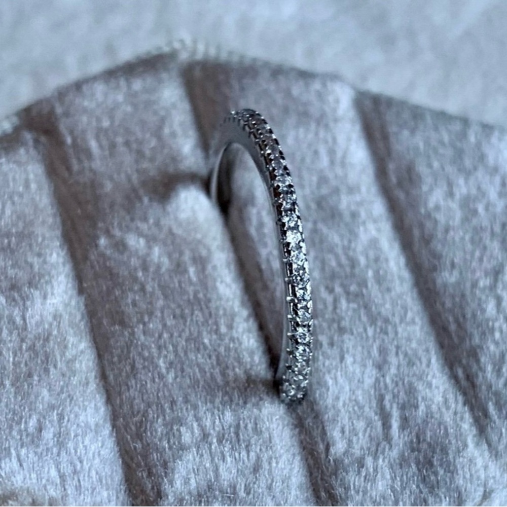 Genuine Pave Diamonds Eternity Ring Band